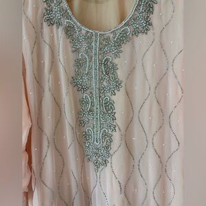Embellished Blush Pink Beaded Tunic